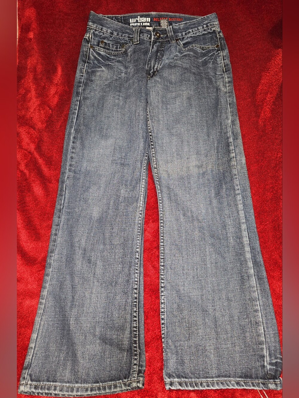 urban pipeline Men's Relaxed Wide-Leg Jeans - Faded Blue